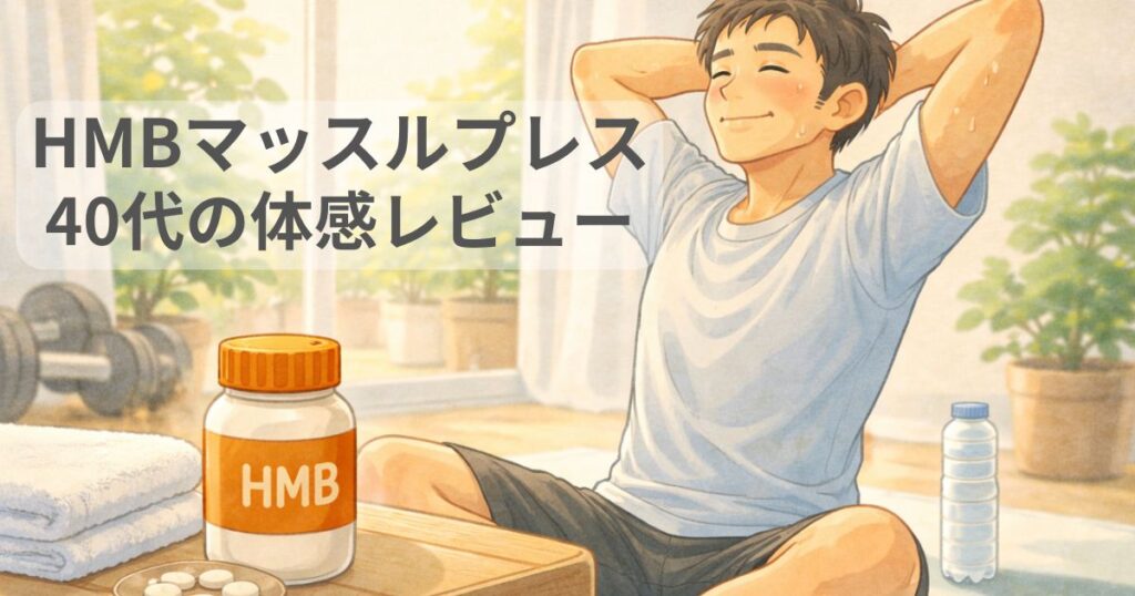HMBマッスルプレスを取り入れた40代男性の体感レビューイメージ