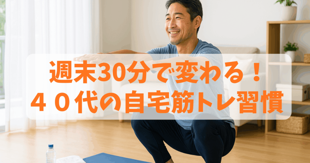 週末30分でできる４０代向けの自宅筋トレ習慣を紹介する画像