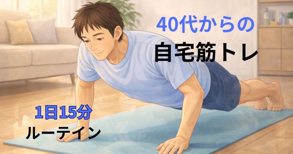 40代の自宅筋トレ｜1日15分でできるトレーニングルーティン