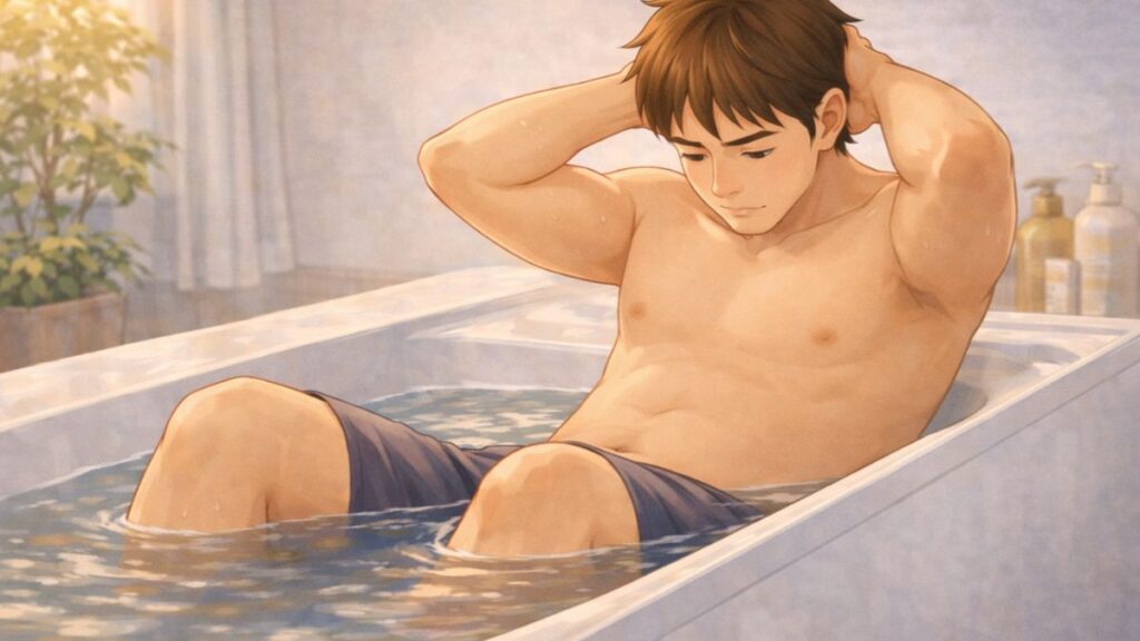 お風呂で腹筋トレーニングを解説するブログ記事を作成している画面